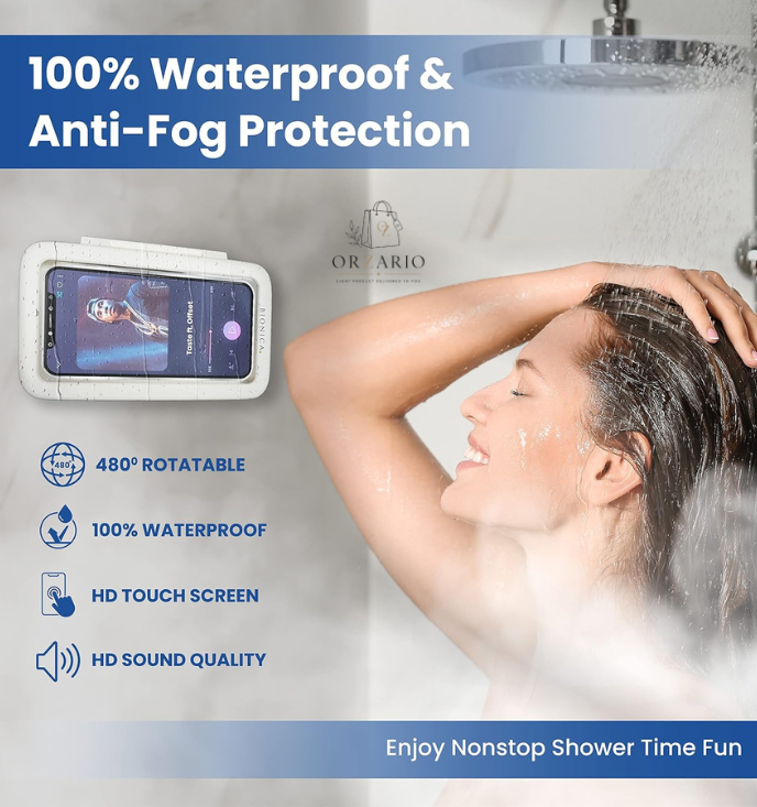 Waterproof 360 Rotatable Bath Phone Holder
