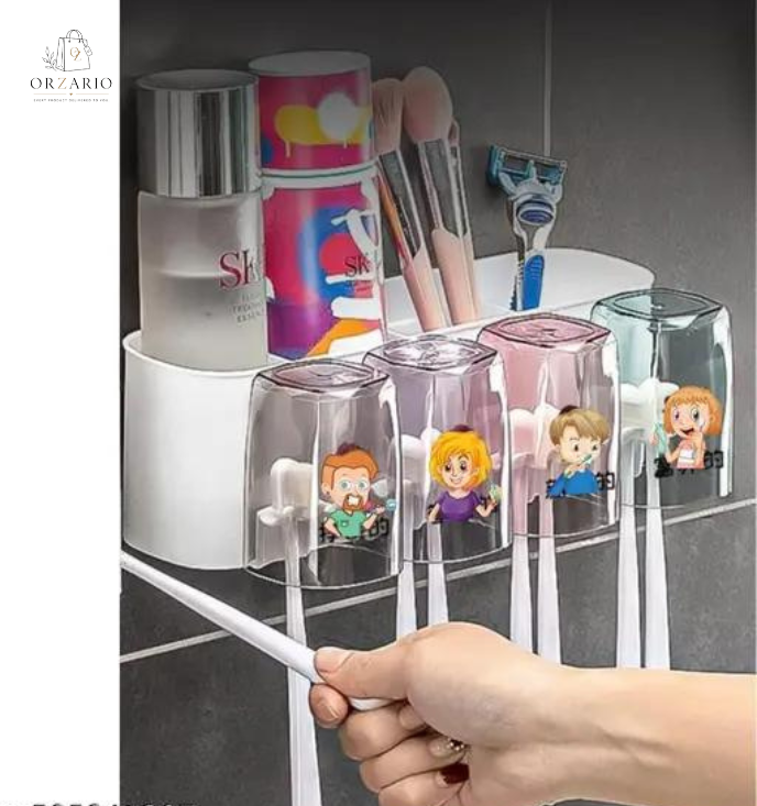 Toothbrush Holder with Multi-Slot Organizer for Bathroom