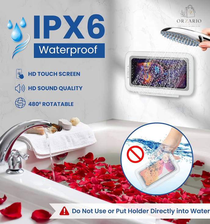 Waterproof 360 Rotatable Bath Phone Holder