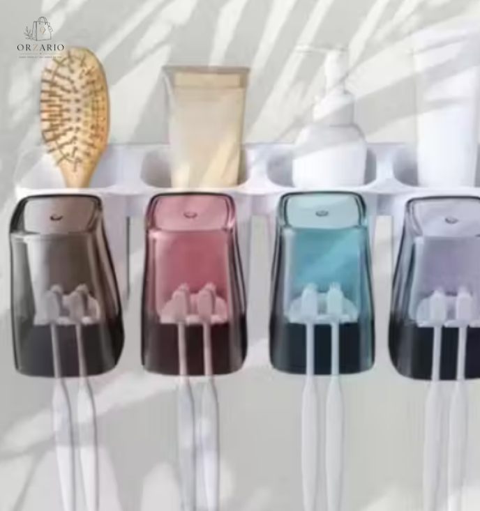 Toothbrush Holder with Multi-Slot Organizer for Bathroom