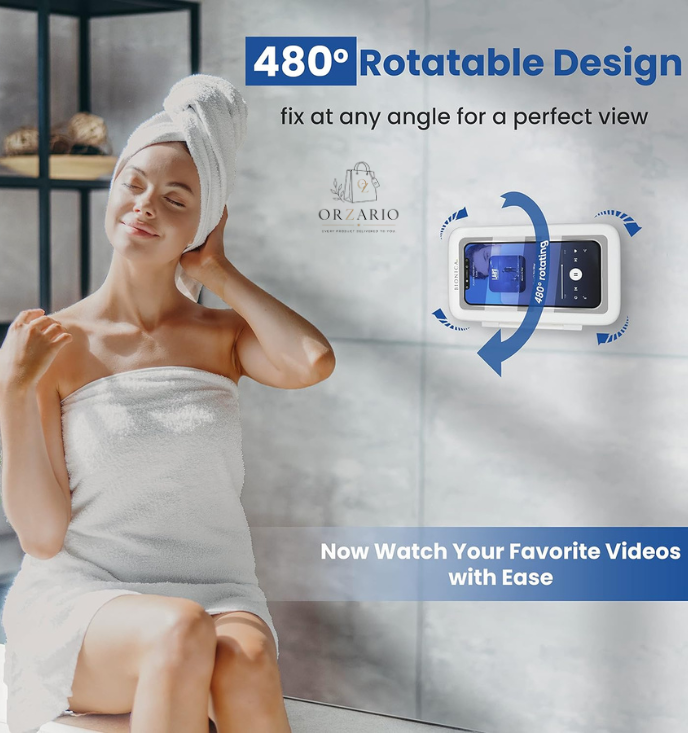 Waterproof 360 Rotatable Bath Phone Holder