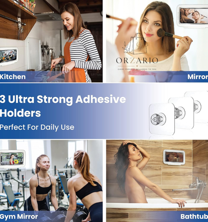 Waterproof 360 Rotatable Bath Phone Holder