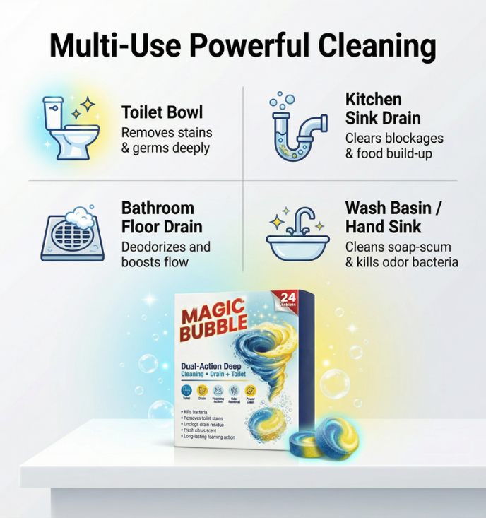 Magic Bubble Toilet Cleaning Tablets (24 Tablets)