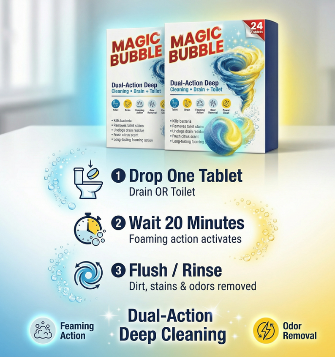 Magic Bubble Toilet Cleaning Tablets (24 Tablets)